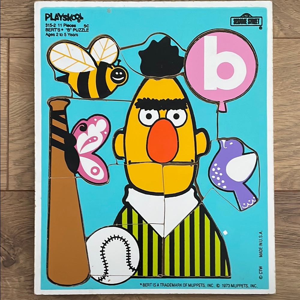 Vintage Playskool Sesame Street Block Puzzle
